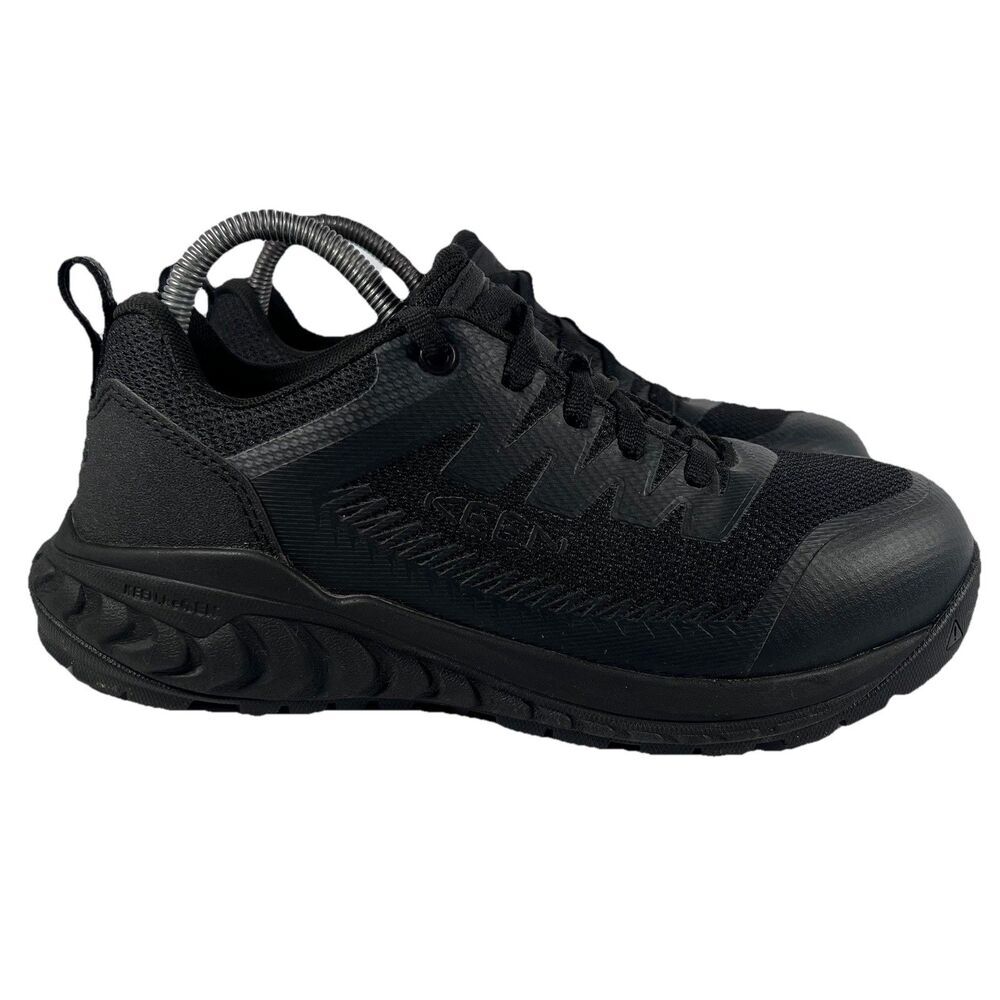 Keen Arvada Triple Black Lace Up Safety Work Shoes Carbon Toe Women's 8